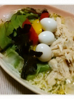 冷やしバジルチキン☆塩ラーメン♪-レシピのメイン写真
