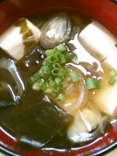 簡単 朝食 みょうがと 豆腐の すまし汁-レシピのメイン写真