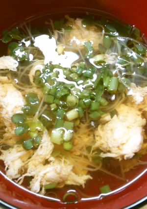 簡単 朝食 かいわれ 卵の お吸い物＊゜-レシピのメイン写真