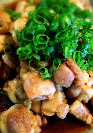 鶏肉のすき焼きのタレ絡め〜のネギのせ-レシピのメイン写真