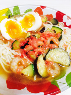 余り物夏野菜のさっぱりひやむぎ-レシピのメイン写真