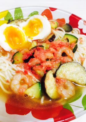 余り物夏野菜のさっぱりひやむぎ-レシピのメイン写真