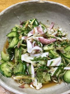 イカ刺身した後のものでの酢の物-レシピのメイン写真