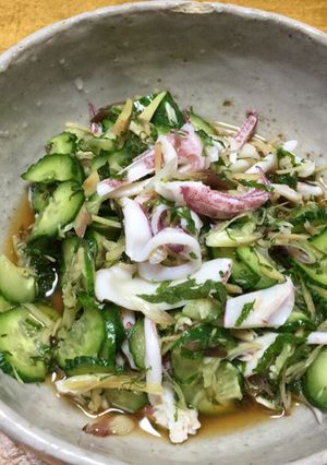 イカ刺身した後のものでの酢の物-レシピのメイン写真