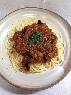 絶品!ナスとひき肉のスパゲティ-レシピのメイン写真