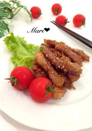 やみつき！厚切り豚肩ロース甘辛スティック-レシピのメイン写真