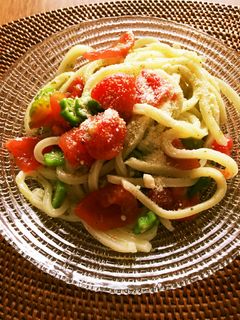 バジルトマトの冷イタリアうどん-レシピのメイン写真