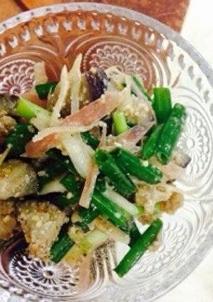 みょうが、ねぎ、茄子、ゴマの食欲増進副菜-レシピのメイン写真