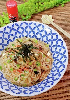 ひとりランチに！塩昆布の釜玉そうめん-レシピのメイン写真