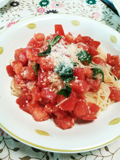 トマト沢山簡単冷製パスタ★夏バテにも◎-レシピのメイン写真