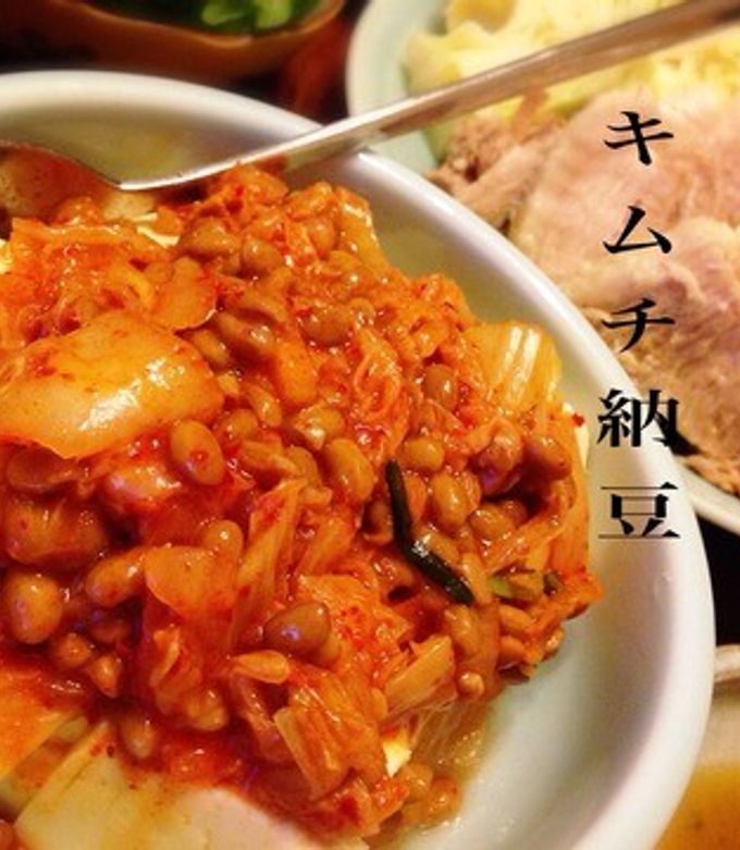 簡単奴(やっこ)なこちら「キムチ納豆」 by ぬくぱく。 【クックパッド