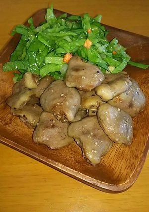簡単!鶏ハツの塩コショウ焼き!-レシピのメイン写真
