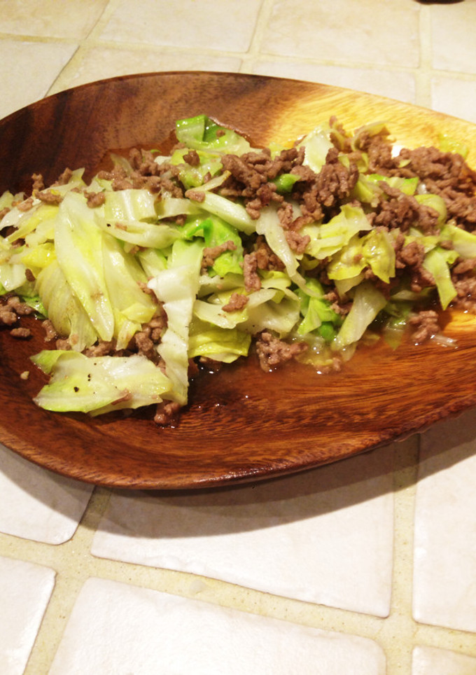 簡単！キャベツと挽肉の炒め蒸し-レシピのメイン写真