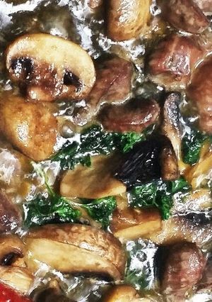 ビックマッシュルームと砂肝のアヒージョ-レシピのメイン写真