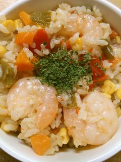 炊飯器で 簡単! お任せ えびピラフ♪-レシピのメイン写真