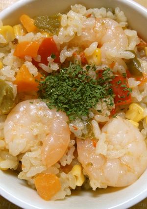 炊飯器で 簡単! お任せ えびピラフ♪-レシピのメイン写真