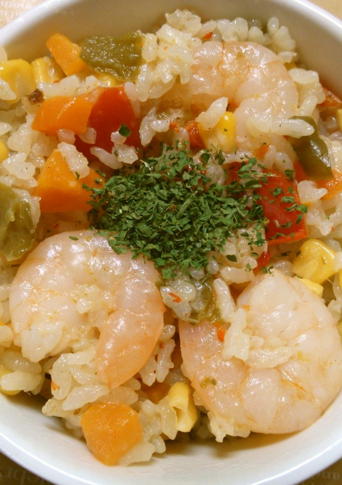 炊飯器で 簡単！ お任せ えびピラフ♪-レシピのメイン写真