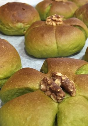 抹茶あんぱん&くるみかのこ抹茶パン♫-レシピのメイン写真