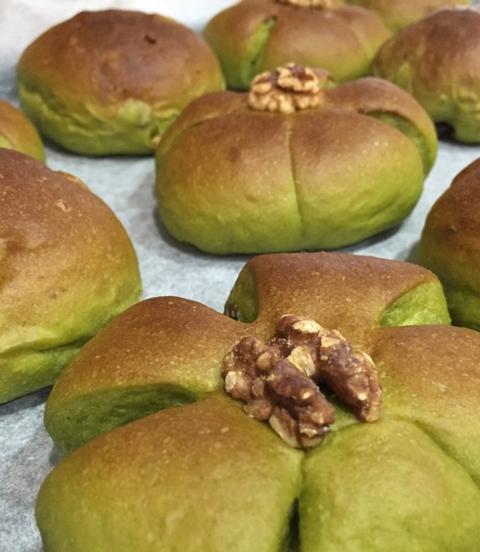 抹茶あんぱん&くるみかのこ抹茶パン♫-レシピのメイン写真