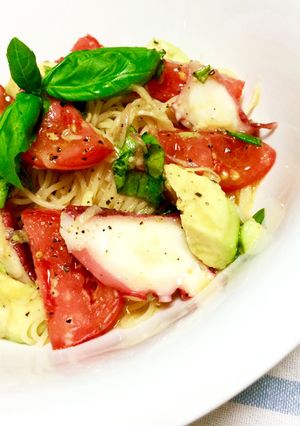 麺つゆで簡単☆タコとトマトの冷製パスタ-レシピのメイン写真