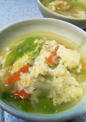 ごま油でふわふわ玉子の野菜スープ☆-レシピのメイン写真