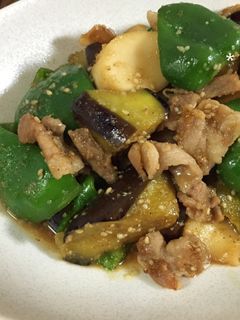 豚バラと夏野菜のごま醤油炒め-レシピのメイン写真