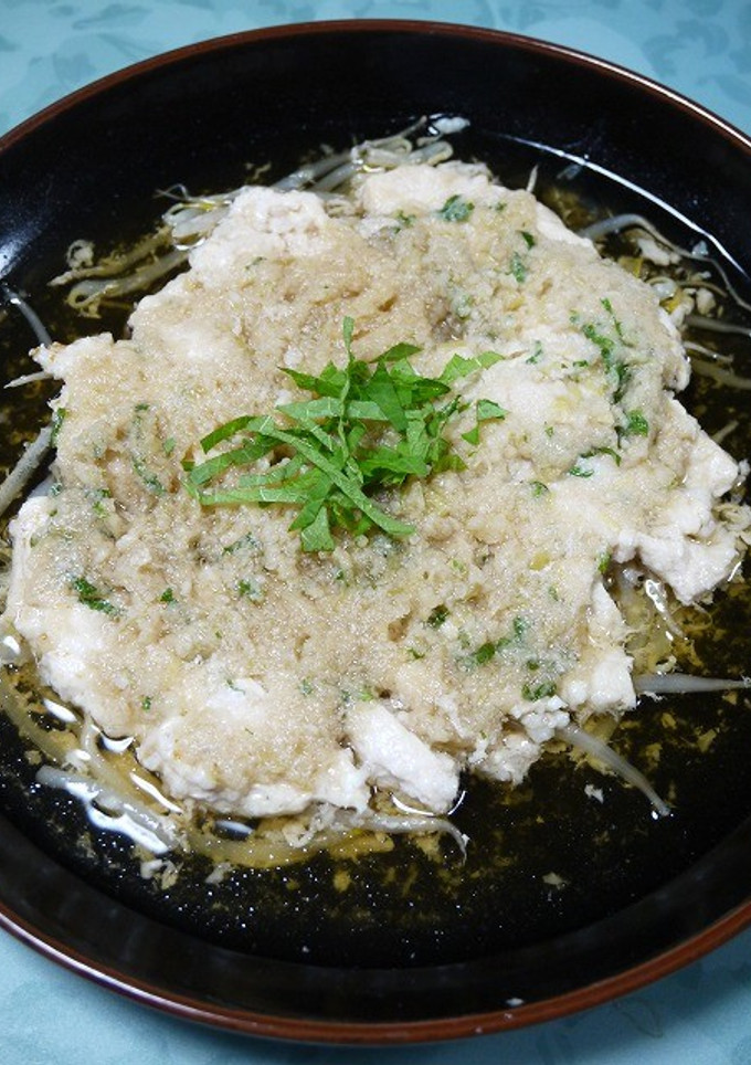 レンジで簡単！ムネ肉ともやしのみぞれ煮-レシピのメイン写真