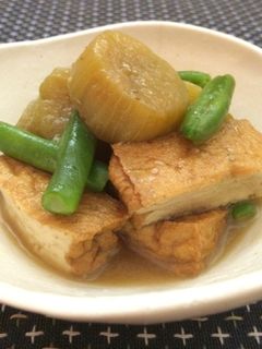 茄子とインゲンと厚揚げの煮物-レシピのメイン写真