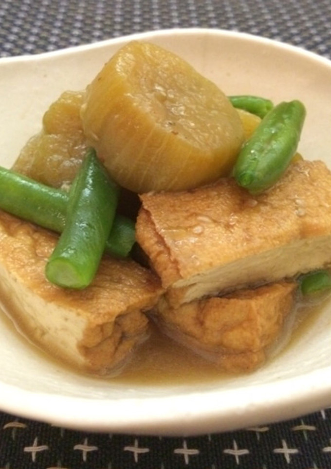 茄子とインゲンと厚揚げの煮物-レシピのメイン写真