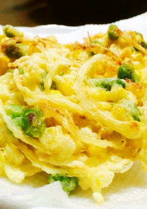 夏にお薦め！とうもろこしと枝豆のかき揚げ-レシピのメイン写真