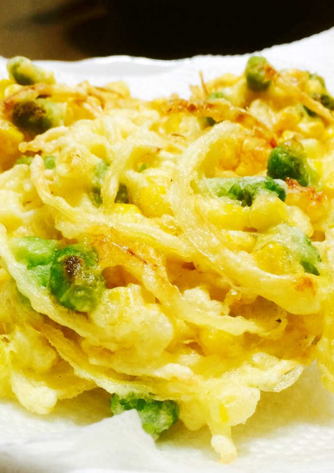 夏にお薦め！とうもろこしと枝豆のかき揚げ-レシピのメイン写真
