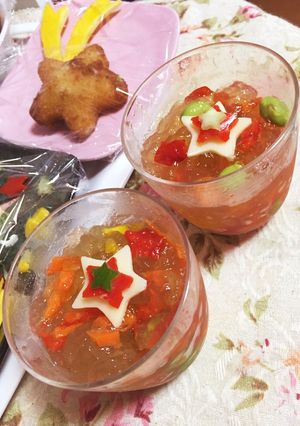 夏野菜のさっぱりプルンのコンソメゼリー-レシピのメイン写真