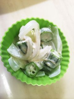 オクラとたまねぎのマヨポン和え◎-レシピのメイン写真