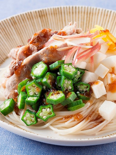 オクラのねばねば冷しゃぶサラダそうめん-レシピのメイン写真
