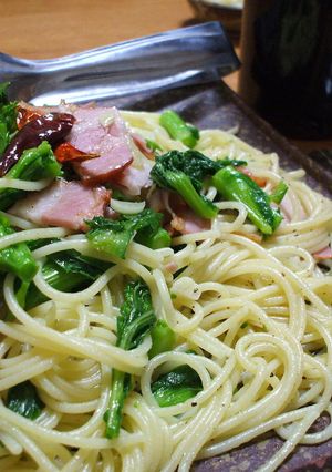 ★菜の花とベーコンの塩味パスタ★-レシピのメイン写真