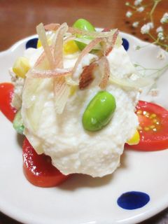 夏野菜かけきゅうり長いもの豆腐かけ白和え-レシピのメイン写真