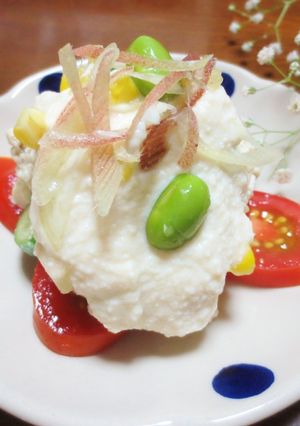 夏野菜かけきゅうり長いもの豆腐かけ白和え-レシピのメイン写真