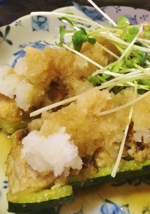 ポン酢でさっぱり「ズッキーニボート」-レシピのメイン写真