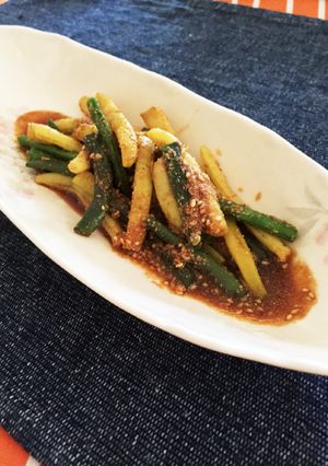 インゲンの胡麻和え〜焼肉のたれで-レシピのメイン写真