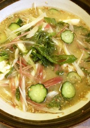 すり鉢で冷や汁-レシピのメイン写真