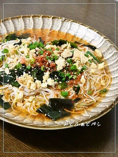 辛梅つゆのぶっかけ素麺-レシピのメイン写真