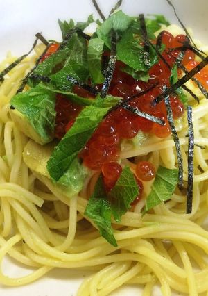 【パスタ】いくらとアボカドの冷製パスタ-レシピのメイン写真
