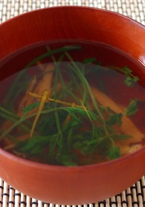 セリと大豆ミートのお吸い物　柚子の香り-レシピのメイン写真