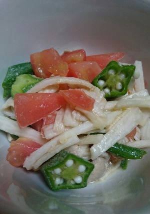 夏バテ防止！ネバネバ野菜と豚バラの小鉢-レシピのメイン写真