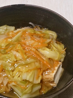 キャベツたっぷり厚揚げの野菜甘酢あんかけ-レシピのメイン写真