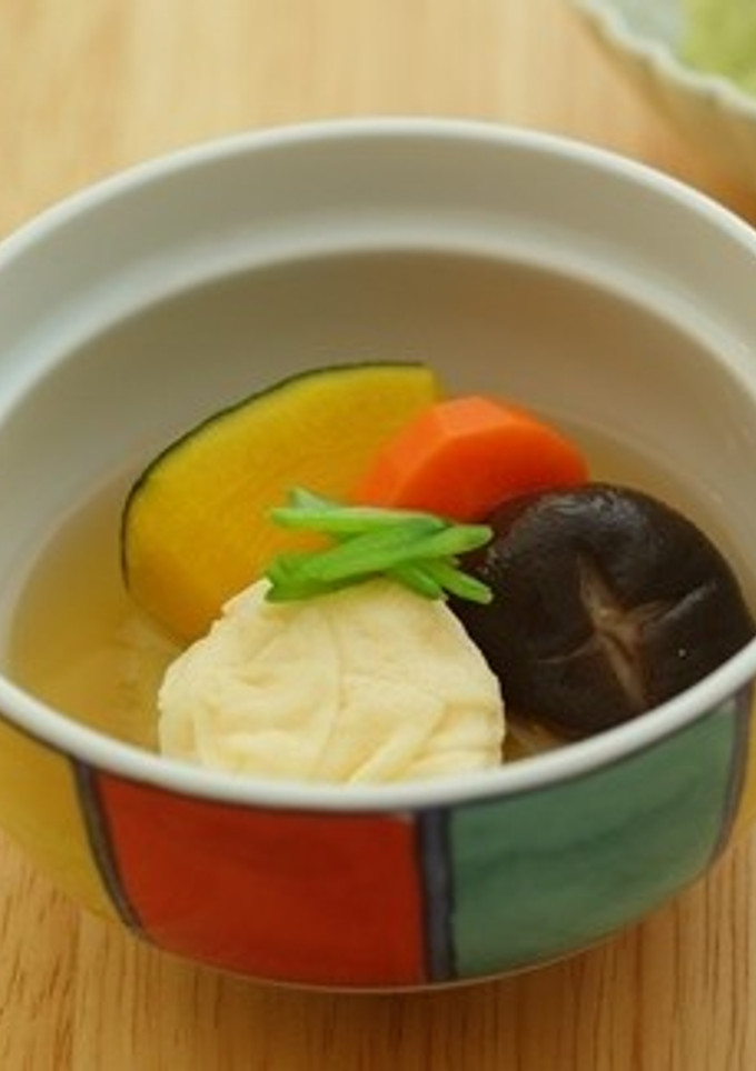 業務用介護食　えび茶巾の炊き合わせ-レシピのメイン写真