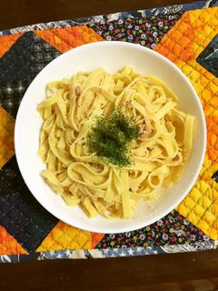 めっちゃ簡単 めんたいフェットチーネ-レシピのメイン写真