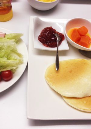 ☆卵白消費☆ブランチ用甘くないパンケーキ-レシピのメイン写真
