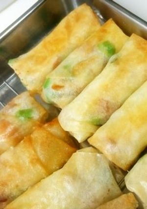 冷蔵庫のおつまみ３種あげました春巻き-レシピのメイン写真