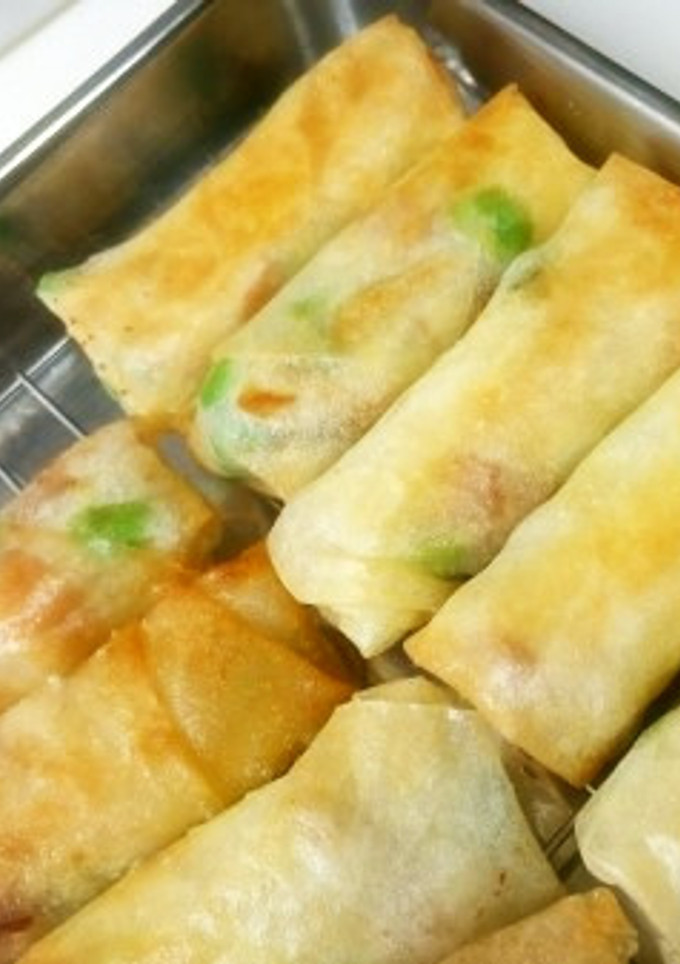 冷蔵庫のおつまみ３種あげました春巻き-レシピのメイン写真